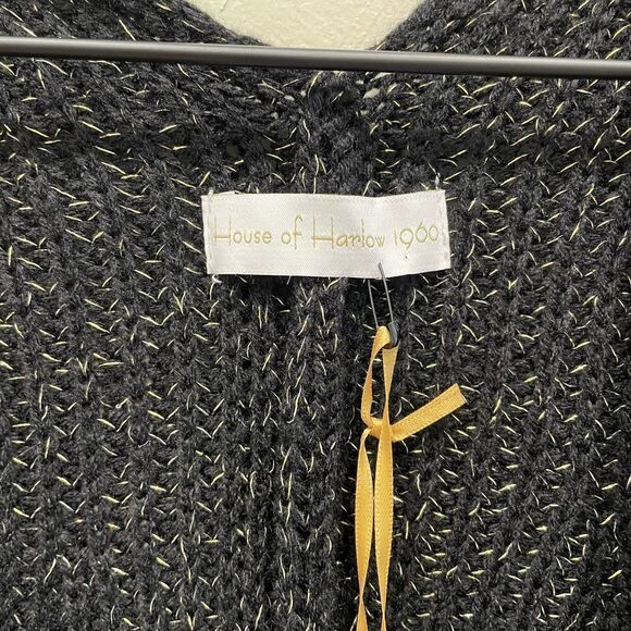 NWT House of Harlow 1960 Black Oversized Knit Shrug - Picture 3 of 7
